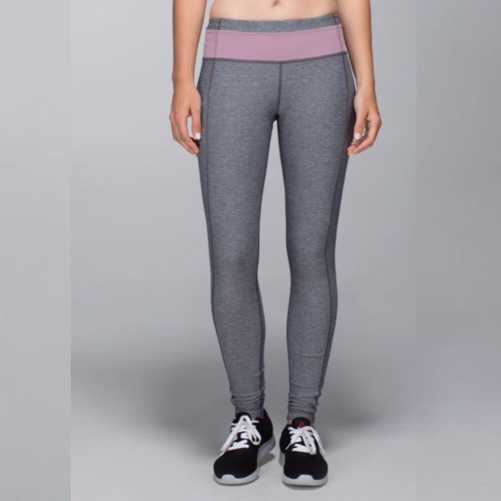 Lululemon Speed Tight II *Luxtreme 6 Heathered Deep Coal Mauvelous Leggings Gym